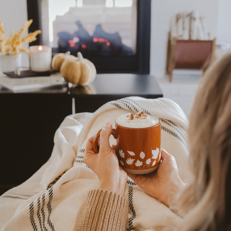 Fall Leaves Stoneware Coffee Mug