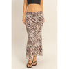 Tiger Print Mesh Midi Skirt