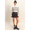 Black High-Waist Mini Skort