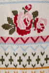 Button-up Flower Pattern Knit Sweater Cardigan