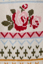 Button-up Flower Pattern Knit Sweater Cardigan