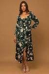 Hunter Green Wrap Midi Dress