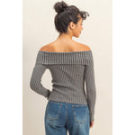 Off-Shoulder Charcoal Top