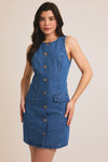 Sleeveless Button Down Denim Dress