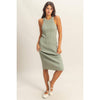 Black Maya Round Neck Bodycon Ribbed Knit Dress