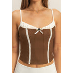 Lace Trim Corset Top