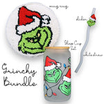 Grinch Christmas Lights Cup with Frosted w/Lid & Grinch Straw