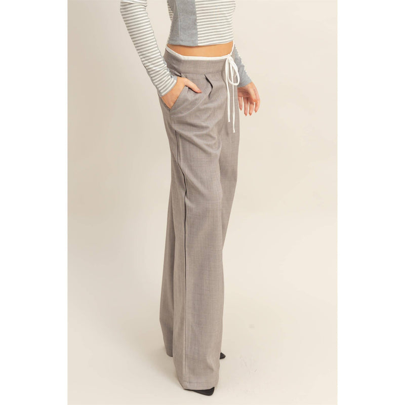 Tailored Trousers With Contrast Waistband