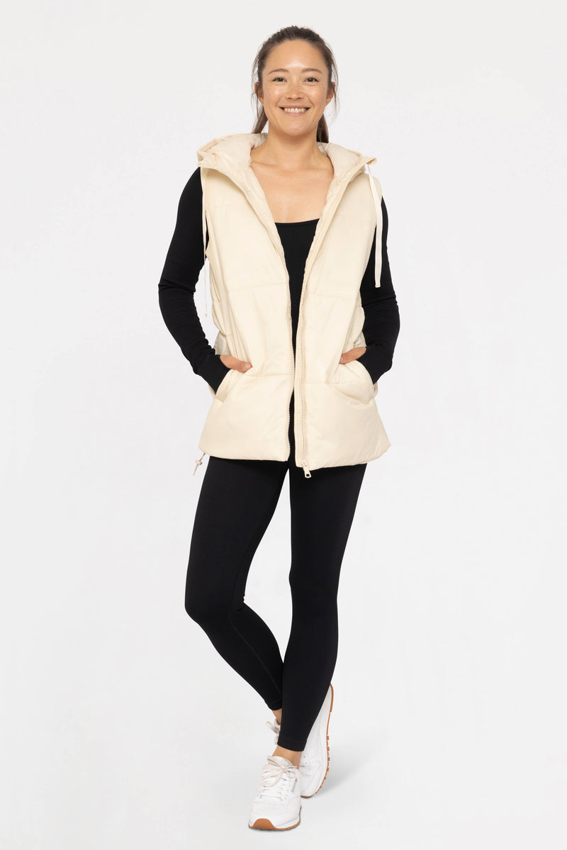 Longline High Neck Padded Vest