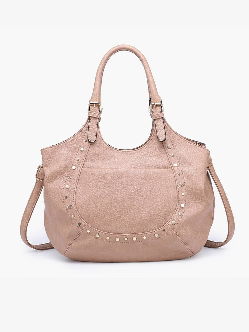 M2679 Kay Studded Hobo w/ Crossbody Strap: Sand