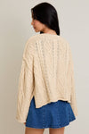 Cream Oversized Cable Knit Sweater