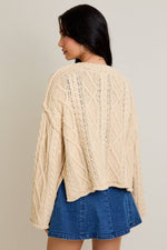 Cream Oversized Cable Knit Sweater