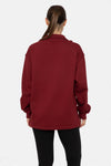 Half-Zip Red Wine Pullover