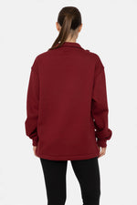 Half-Zip Red Wine Pullover