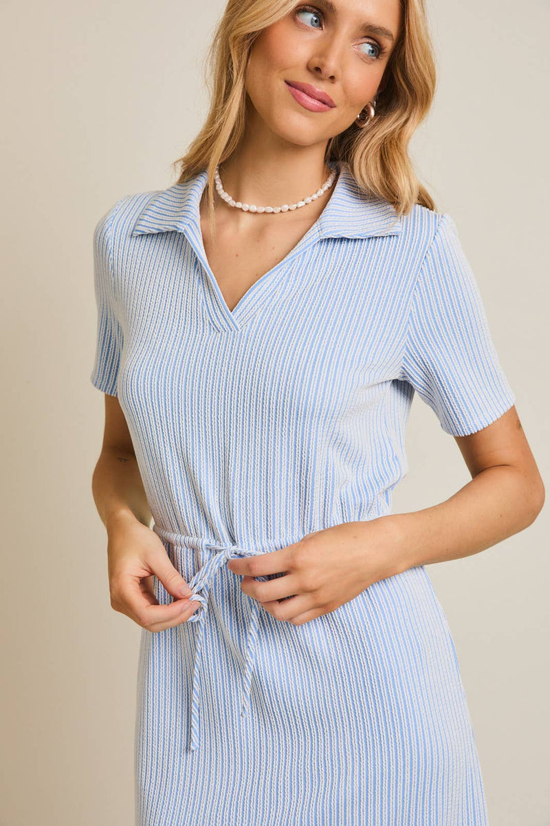 Half Sleeve Polo Mini Dress