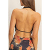 Black Draped Halter Top