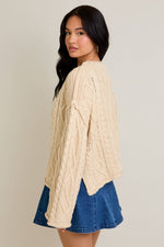 Cream Oversized Cable Knit Sweater