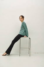 Teal Fisherman Crochet Sweater