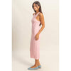 Soft Pink Maya Round Neck Bodycon Ribbed Knit Dress