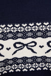 Navy Bow Holiday Sweater