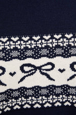 Navy Bow Holiday Sweater