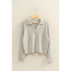Grey Collared V Neck Sweater