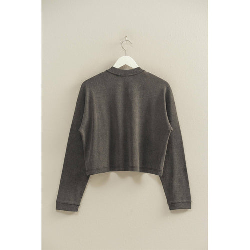 Mineral Washed Charcoal Henley Top