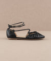 The Laney Black | Lace Up Ballet Flat