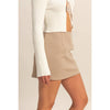 Cream High-Waist Mini Skort