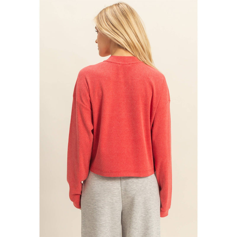 Mineral Washed Charcoal Henley Top
