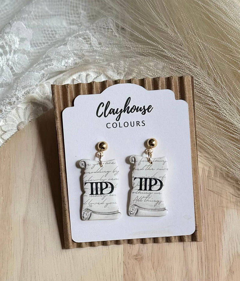 Swiftie Earrings Cream Scroll TTDP