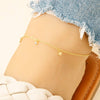 Stainless Steel Mini Flower And Cz Charms Chain Anklet