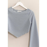 Blue Bell Sleeve Knit Crop Top