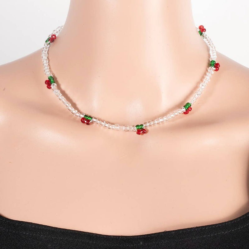 Cherry Station Charms Beaded Necklace Set