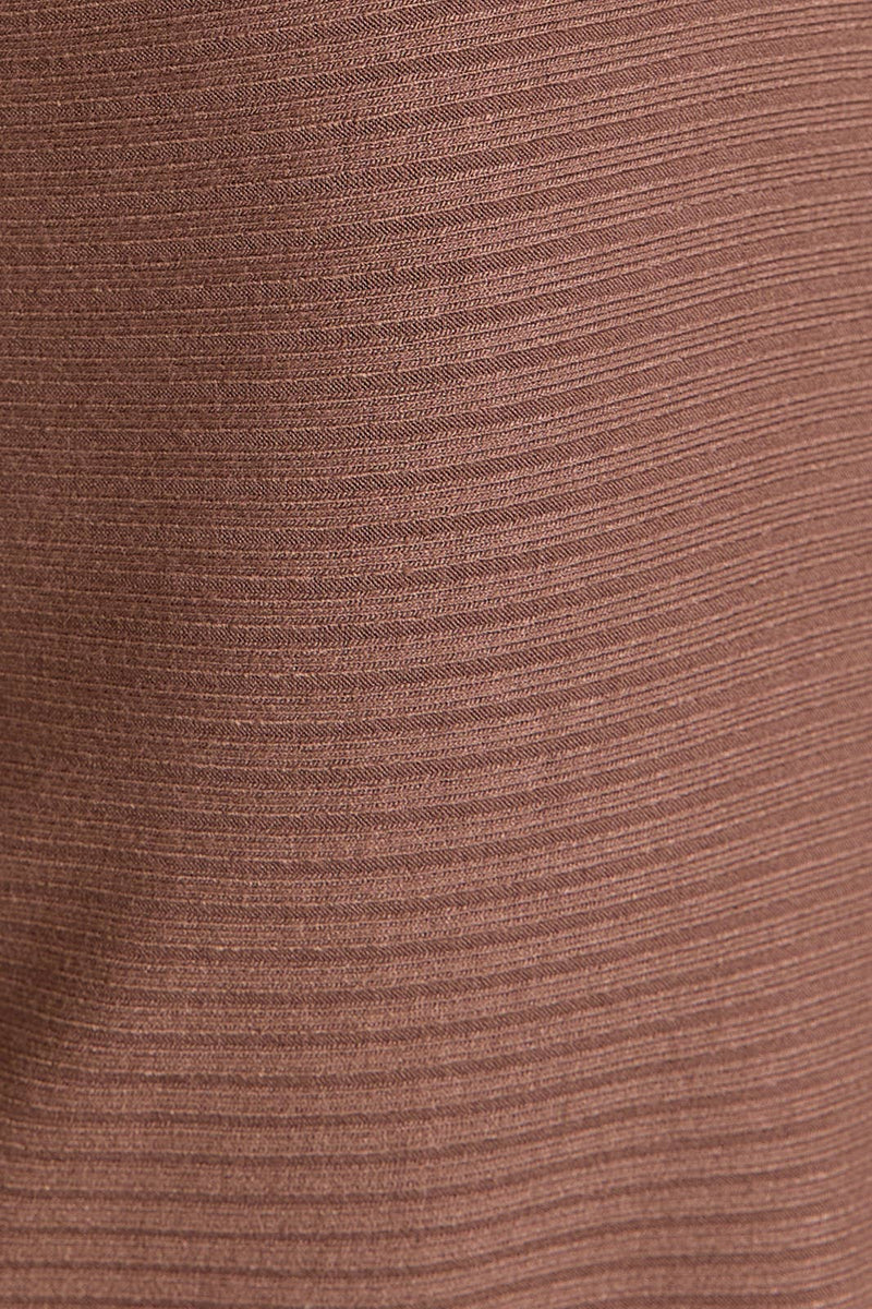 Mocha Brown Gathered Mini Dress