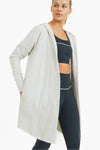 White  Front Longline Hoodie Cardigan