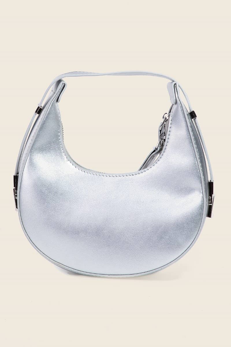 Silver Half Moon Handbag