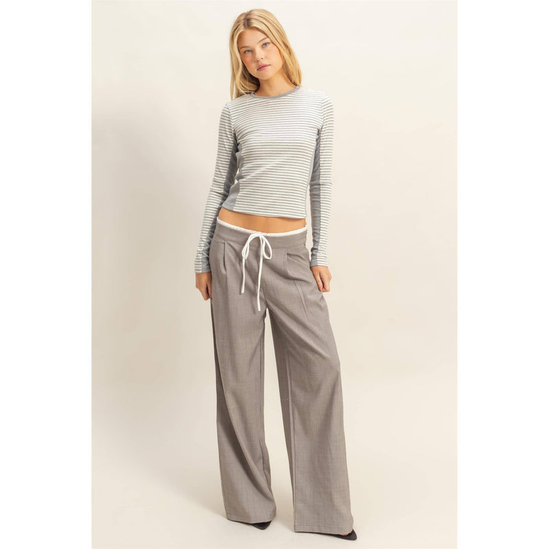 Tailored Trousers With Contrast Waistband