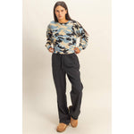 Smokey Blue Camo Print Sweatshirt