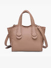Taupe Marla Whipstitch Shaped Satchel