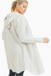 White  Front Longline Hoodie Cardigan