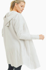 White  Front Longline Hoodie Cardigan