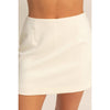 Cream High-Waist Mini Skort
