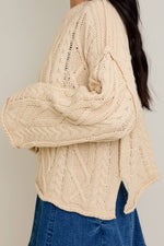 Cream Oversized Cable Knit Sweater