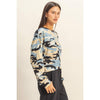 Smokey Blue Camo Print Sweatshirt
