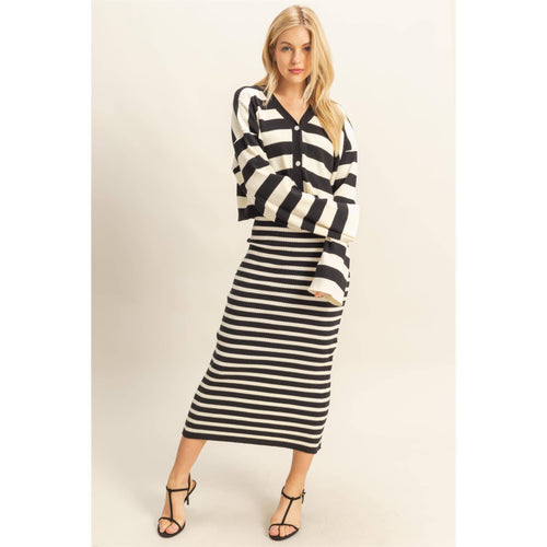 Black & White Striped Sweater Dress