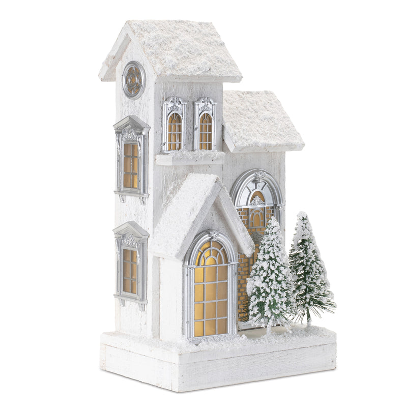 LED Wooden House - 8.5"L X 14.5"H