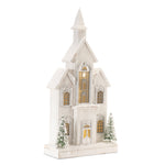 LED Wooden Church - 10.75"L X 22"H