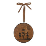 Bison Double Sided Metal Disc Ornament