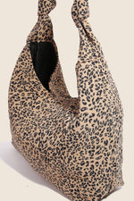 Knotted Strap Leopard Print Hobo Shoulder Bag